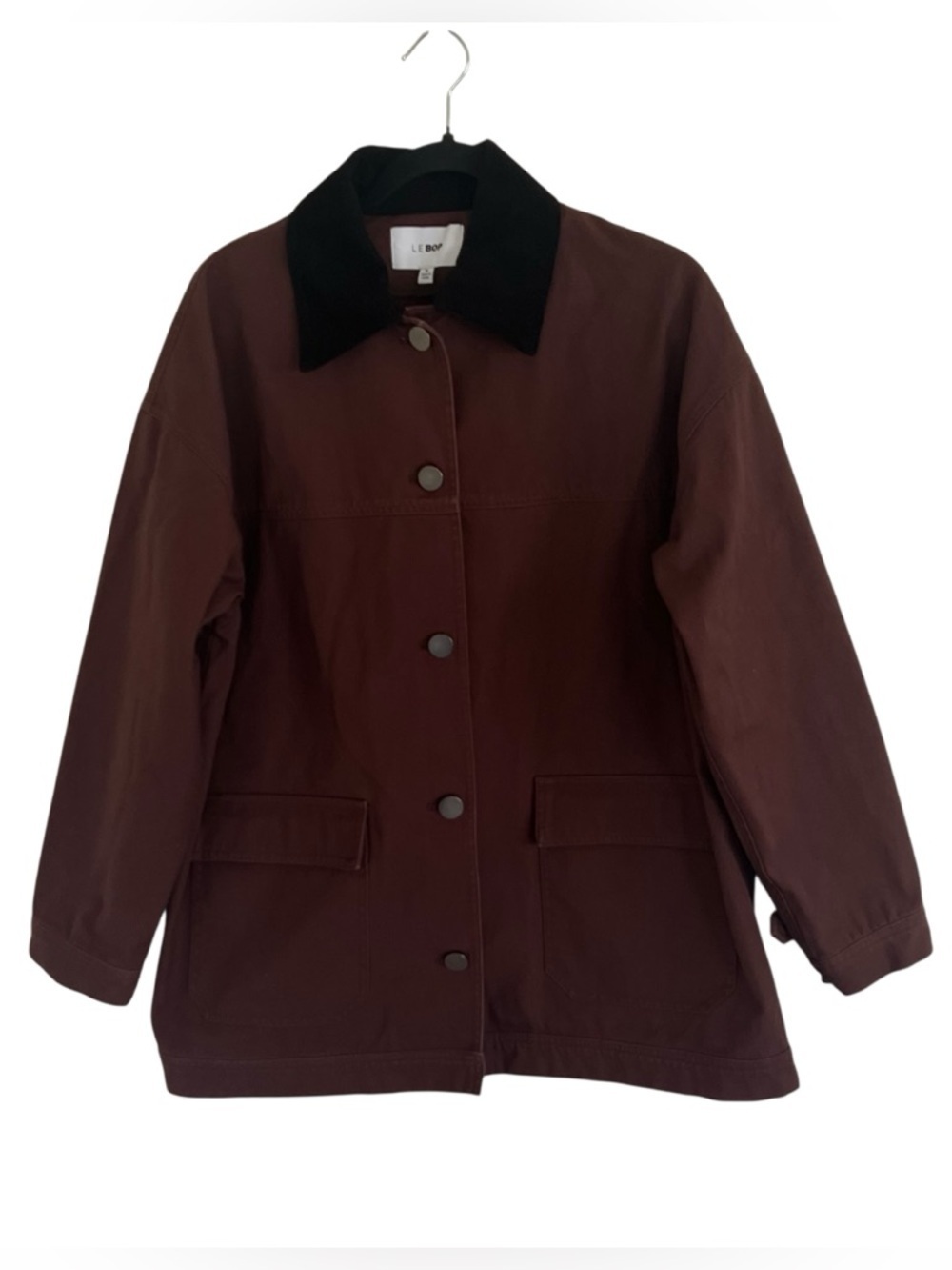 Le Bop Dree Mid-Length Barn Jacket in Chocolate Brown Medium